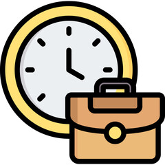 Working Time Outline Color Icon