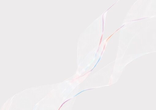 虹色ラインの抽象的な和風背景イラスト・風に揺れるイメージ

