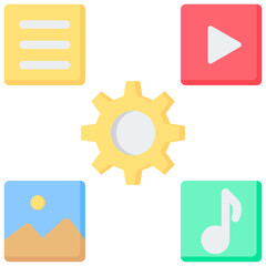 Content Management Flat Icon