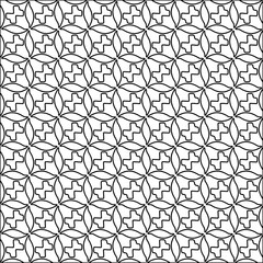 Stylish texture with figures from lines.black and white pattern for web page, textures, card, poster, fabric, textile. Monochrome graphic repeating design. Abstract background.