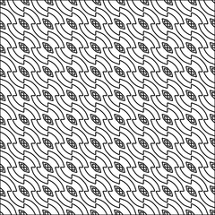 Stylish texture with figures from lines.black and white pattern for web page, textures, card, poster, fabric, textile. Monochrome graphic repeating design. Abstract background.