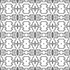 Stylish texture with figures from lines.black and white pattern for web page, textures, card, poster, fabric, textile. Monochrome graphic repeating design. Abstract background.