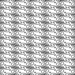 Stylish texture with figures from lines.black and white pattern for web page, textures, card, poster, fabric, textile. Monochrome graphic repeating design. Abstract background.