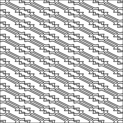 Stylish texture with figures from lines.black and white pattern for web page, textures, card, poster, fabric, textile. Monochrome graphic repeating design. Abstract background.