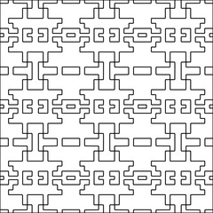 Stylish texture with figures from lines.black and white pattern for web page, textures, card, poster, fabric, textile. Monochrome graphic repeating design. Abstract background.