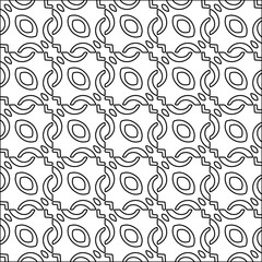 Stylish texture with figures from lines.black and white pattern for web page, textures, card, poster, fabric, textile. Monochrome graphic repeating design. Abstract background.