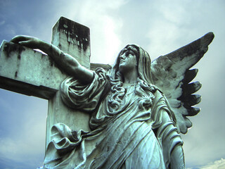 Estatua ángel cementerio Los Ilustres San Salvador El Salvador - obrazy, fototapety, plakaty