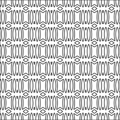 Stylish texture with figures from lines.black and white pattern for web page, textures, card, poster, fabric, textile. Monochrome graphic repeating design. Abstract background.