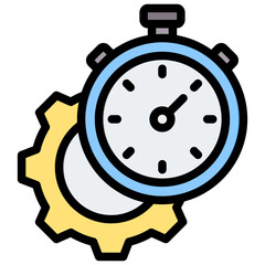 Work Time Outline Color Icon