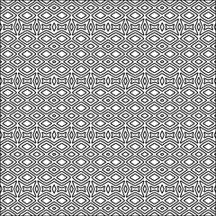 Stylish texture with figures from lines.black and white pattern for web page, textures, card, poster, fabric, textile. Monochrome graphic repeating design. Abstract background.