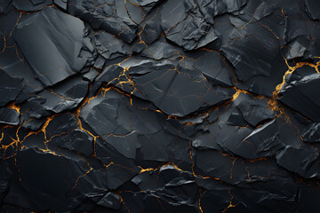 Black marble texture with gold veins. Abstract background and texture for design. ia generative