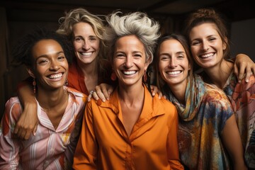 Middle age mothers in good mood