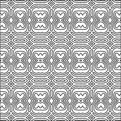 Stylish texture with figures from lines.black and white pattern for web page, textures, card, poster, fabric, textile. Monochrome graphic repeating design. Abstract background.