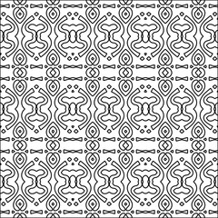 Stylish texture with figures from lines.black and white pattern for web page, textures, card, poster, fabric, textile. Monochrome graphic repeating design. Abstract background.