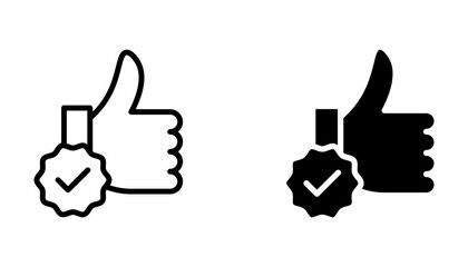 Thumb up line icon, vector pictogram of approve. vector illustration on white background