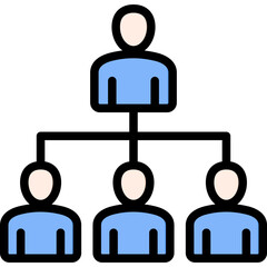 Fototapeta premium Organization Structure Outline Color Icon