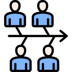Fishbone Diagram Outline Color Icon
