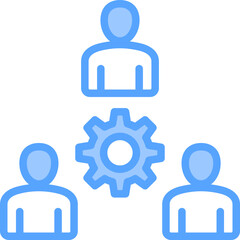 Fototapeta premium Team Management Blue Icon