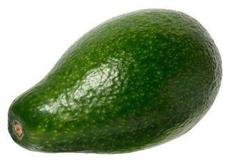 Whole green avocado fruit isolated on white background, tasty and healthy, close up