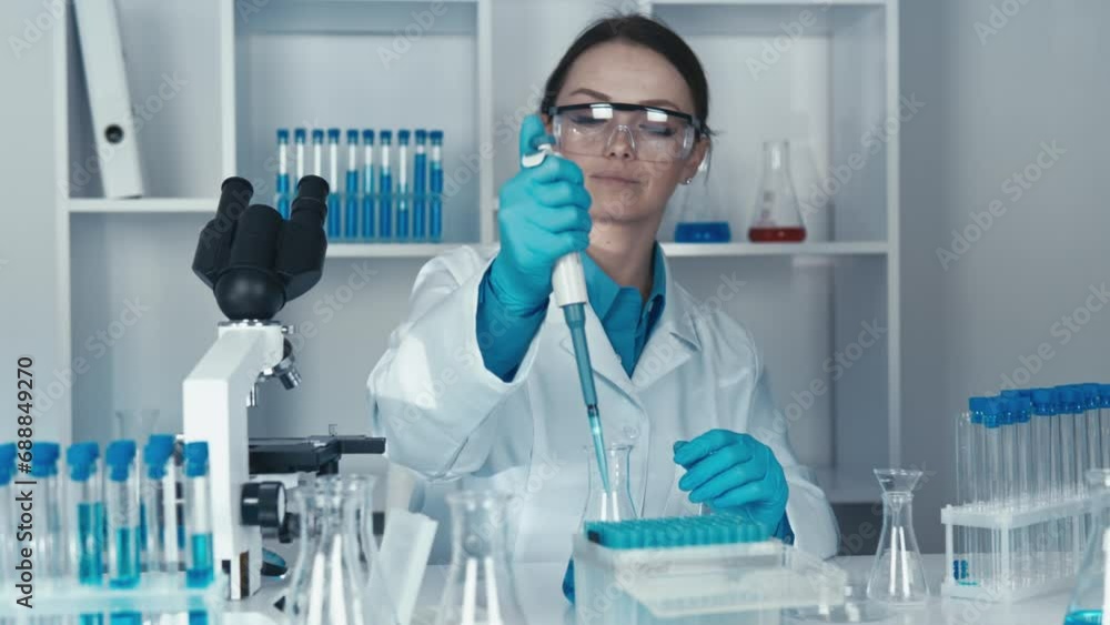 Poster the researcher is working to develop a new treatment using cutting-edge technology and molecular bio