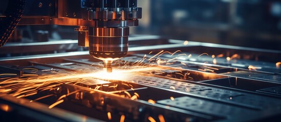 Modern industrial technology for CNC laser cutting of metal utilizes high-power lasers and CNC computer numerical control, which direct laser output through optics.