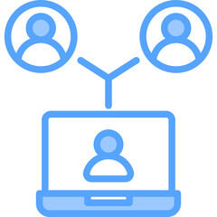 Online Collaboration Blue Icon