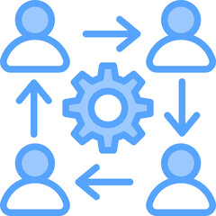 Teamwork Blue Icon