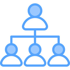 Organization Structure Blue Icon