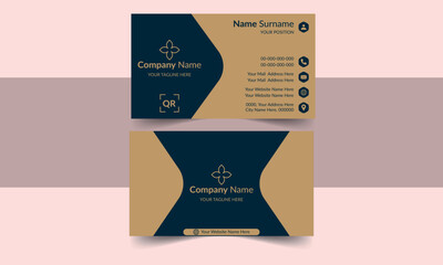 Modern and simple double sided editable business card template design 