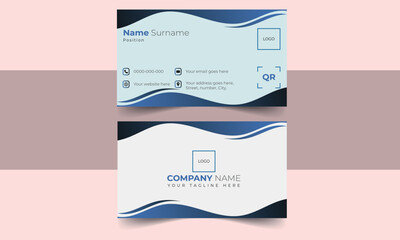 Modern and simple double sided editable business card template design