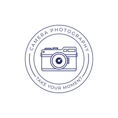 Camera Photography Minimalist monoline art logo style, simple modern estate logo, vector template for your brand