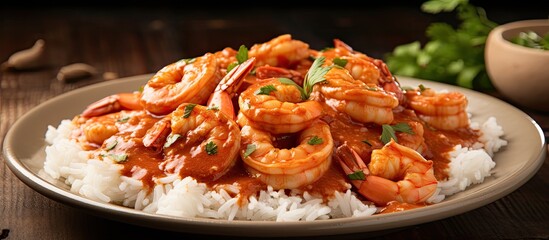 Flavorful shrimp creole with bold NOLA-inspired Cajun sauce. - obrazy, fototapety, plakaty
