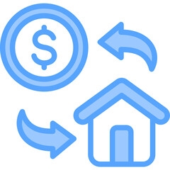 Property Investment Blue Icon