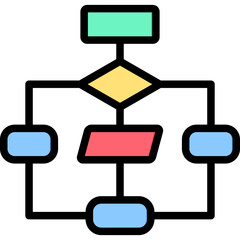 Flowchart Outline Color Icon