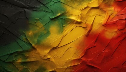 vibrant black history month celebration,  grunge canvas with red, yellow, green paint ,  impasto  texture background 