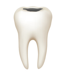 Tooth with caries. Vector clipart isolated on white background.