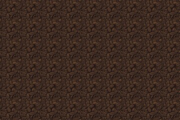 Ilustración en patron de muchos granos de cafe tostados y amontonados, textura de granos de cafe, fondo