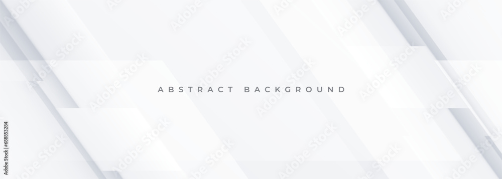 Aufkleber white wide 3d geometric abstract background. white abstract modern technology banner design. vector 