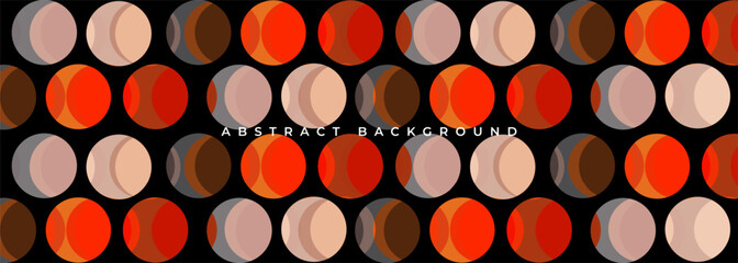 Bright futuristic abstract geometric background with colored circles and spheres. Vector illustration horizontal wide banner.