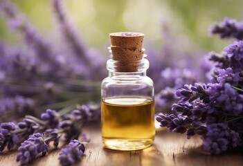 Essential Aromatic oil and lavender flowers natural remedies aromatherapy Calm relax sleep concept