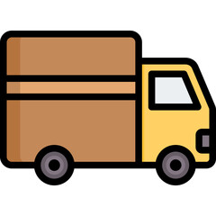 Delivery Truck Outline Color Icon