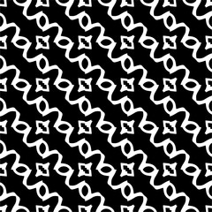 Wallpaper with Seamless repeating pattern.  Black and white pattern . Abstract background. Monochrome texture  for web page, textures, card, poster, fabric, textile.
