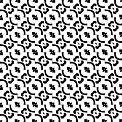Wallpaper with Seamless repeating pattern.  Black and white pattern . Abstract background. Monochrome texture  for web page, textures, card, poster, fabric, textile.
