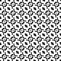 Wallpaper with Seamless repeating pattern.  Black and white pattern . Abstract background. Monochrome texture  for web page, textures, card, poster, fabric, textile.
