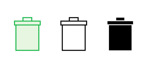 Trash icon set. trash can icon. delete icon vector. garbage