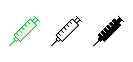 Syringe icon set. injection icon vector.