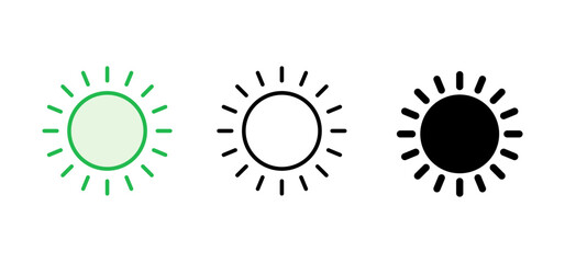 Sun icon set. Brightness Icon vector