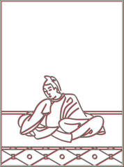 カラーシャドウ百人一首　藤原敏行朝臣