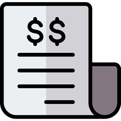 Invoice Outline Color Icon