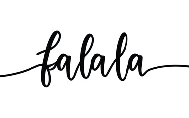 Fa la la - Christmas word Continuous one line calligraphy. Minimalistic handwriting with white background